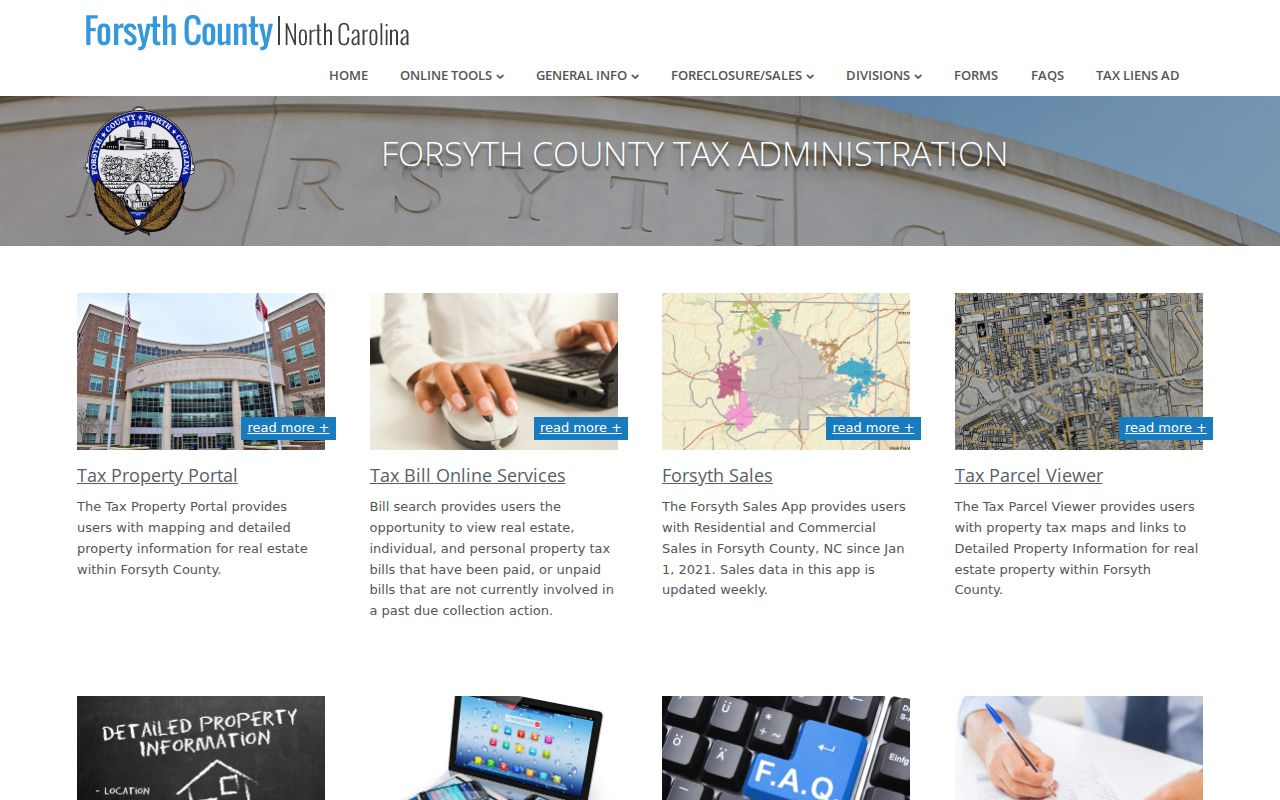 Forsyth County people search through the tax property portal