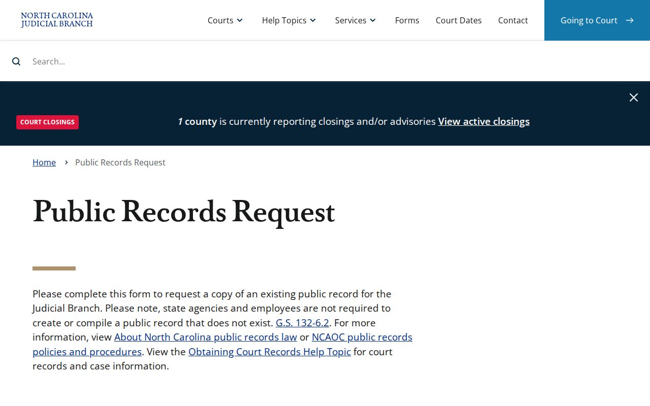 Forsyth County public records administrative request form